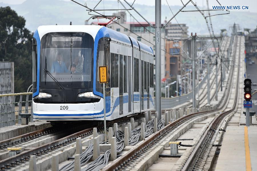 New light railroad and train constructed by the China Railway Group (CREC) in Ethiopia. Called the electrified Addis Ababa Light Rail Transit, it is the first light rail in Ethiopia and runs 34 km. 